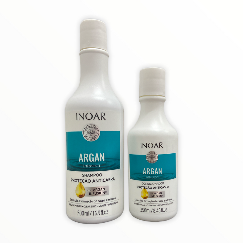 Inoar Argan Infusion Anti-dandruff protection Vegan Shampoo and Conditioner Kit - Keratinbeauty